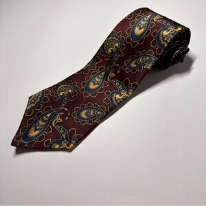 EUC Vintage Polo Ralph Lauren Paisley Necktie Burgundy & Gold 80s 90s VTG Tie
